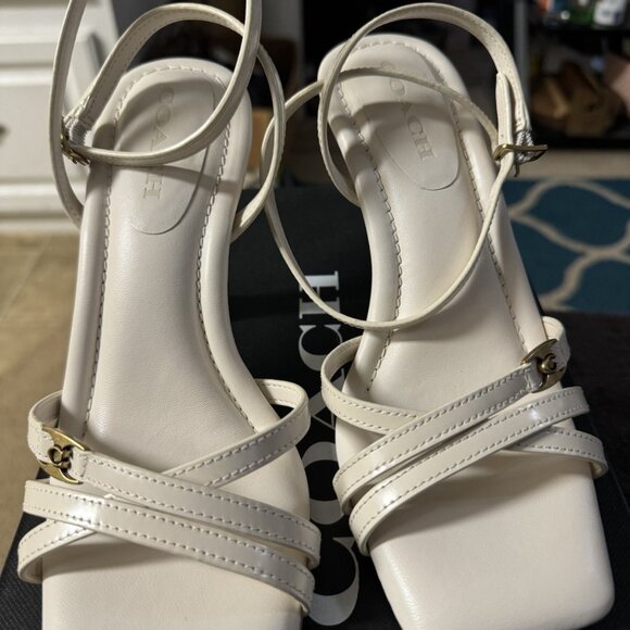 Coach Kelsey Leather Sandals White - Picture 4 of 6